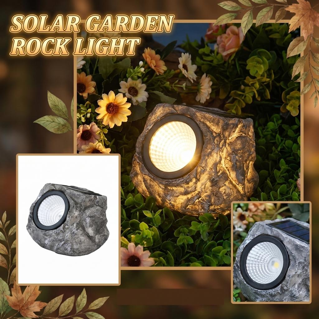 Solar Powered Outdoor Garden Rock Light with Realistic Stone Design for Yard Pathway Landscape Decoration and Energy Efficient Lighting