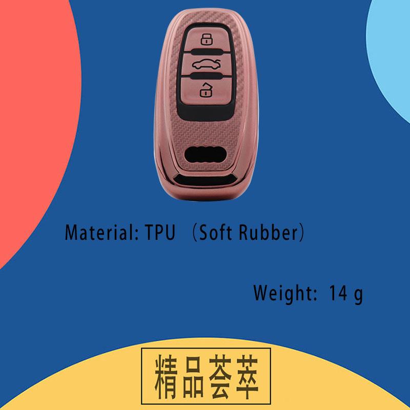 TPU Carbon Fiber Car Remote Key Cover Case Shell Key Fob for A1 A3 A4 A5 A6 A7 A8 Quattro Q3 Q5 Q7 S4 S5 S6 S7 S8 R8 Protector Holder