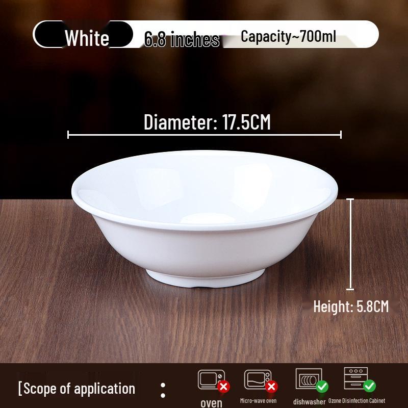 10-Piece Melamine Bowl Set: Ideal for Breakfast, Soup, Congee, Soy Milk, Wonton, Rice Noodle, and Hot & Spicy Soup.