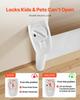 Retractable Baby Gate, Extends To 1450 Mm Wide, 980 Mm Tall, with Security Lock, Easy To Use, Walk Through Without Tripping, Mesh Dog Gate for Stairs,