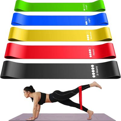 Fitnessbänder, Set mit 5 Widerstandsbändern für Übungen, Workout-Gummibänder, Fitnessbänder für Männer und Frauen, Krafttraining