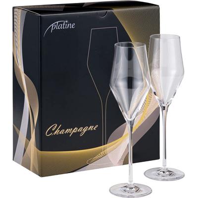Platine Champagne Sparkling Wine Glasses (Set of 2) 261ml Champagne Glasses, Gift Set, Made In Germany