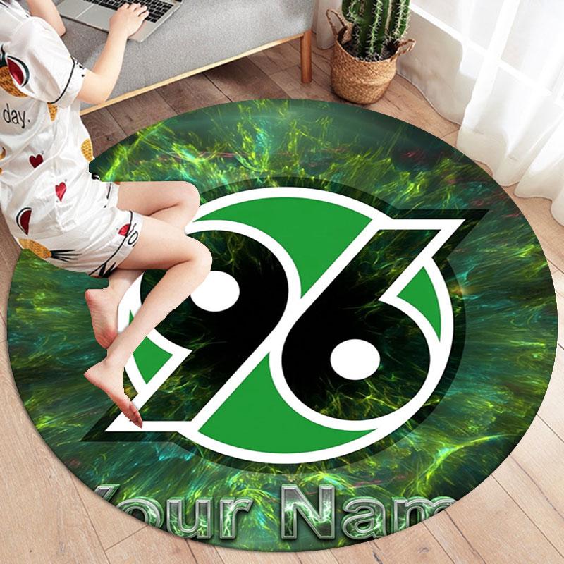 Hannover 96 Custom Name Round Area Rug,Carpet Rug for Living Room Bedroom Sofa Playroom Decor,Non-slip Floor Mat