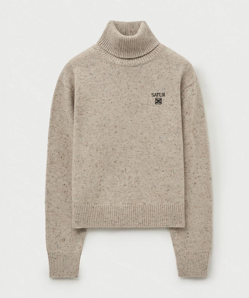 Seteo (W) Classic Turtleneck Mix Knit Oatmeal