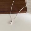 S925 Silver Necklace For Women Waterdrop Shape Fashion Minimalist Pendant Necklace Cute Charm Necklace Birthday Gift
