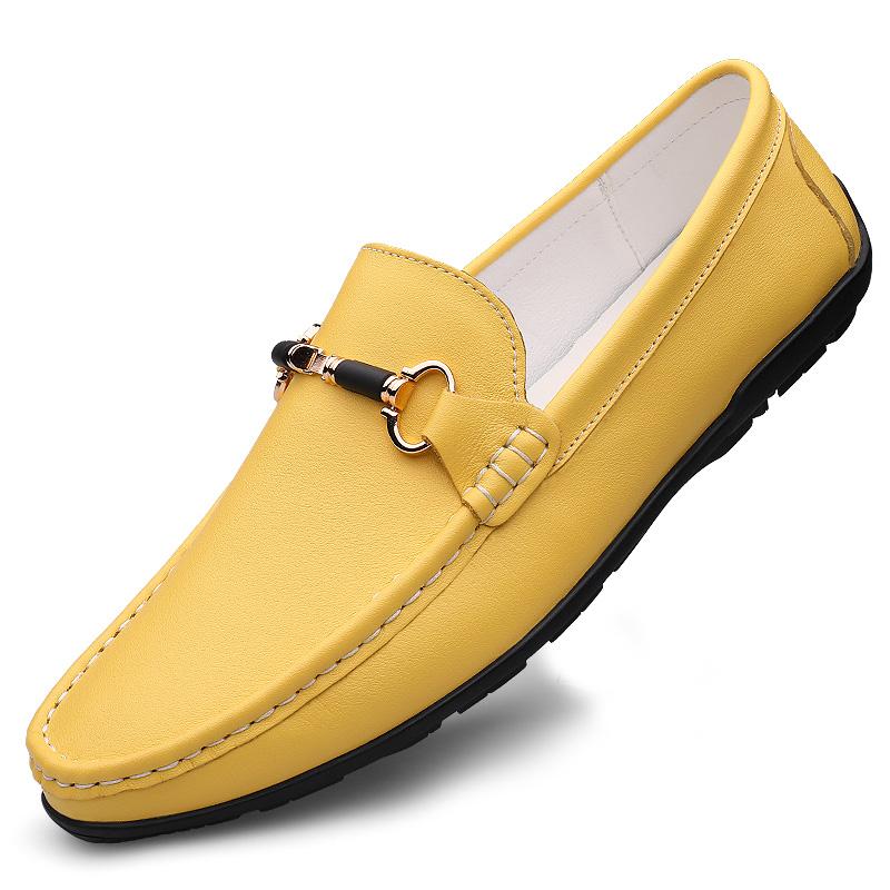 Fashion Men Casual Shoes Breathable Genuine Leather Loafers Business Office Shoes For Men Driving Moccasins Comfortable Slip On Shoes