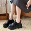 British Style Small Leather Shoes Women's 2025 Spring New Retro Japanese Thick-soled Heightening Lace-up Internet Celebrity Loafers