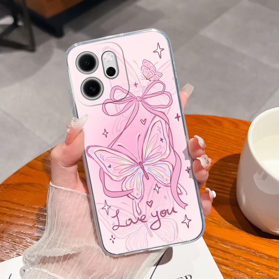 For Oppo Reno 14F 5G Phone Case Leisure Style Patterns Soft Silicone TPU Transparent Lightweight Cover For Oppo Reno14 F Capa