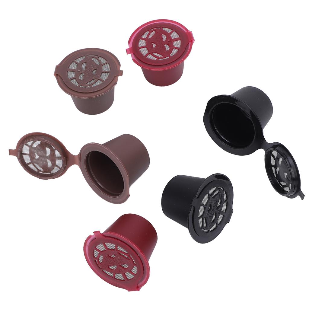 6pcs Reusable Capsules Cups Household Coffee Capsules Filter Refillable Capsules Pods for Coffee Mak