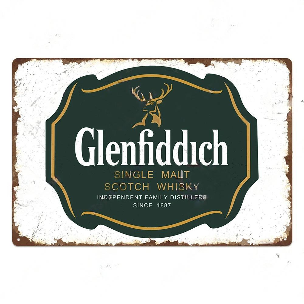 FJ Whisky Affischer Plakett Vintage Metallplåt Dekor Metallskyltar Pin Up-flicka Retro Väggdekoration för Bar Klubb Pub