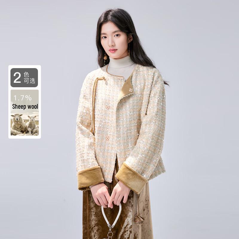 

Qiusuiyiren Women s New Chinese Style Sequin Short Jacket M
