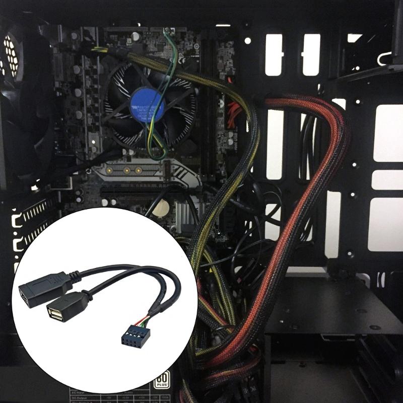 USB2.0 9PIN to USB +Type E Converters Cable Featuring Front Type C Port for Enhances Motherboard Compatibility 5.91inch