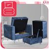 Alicja Reclining Armchair for Sleeping with a Container Family Meble Jeans Blue