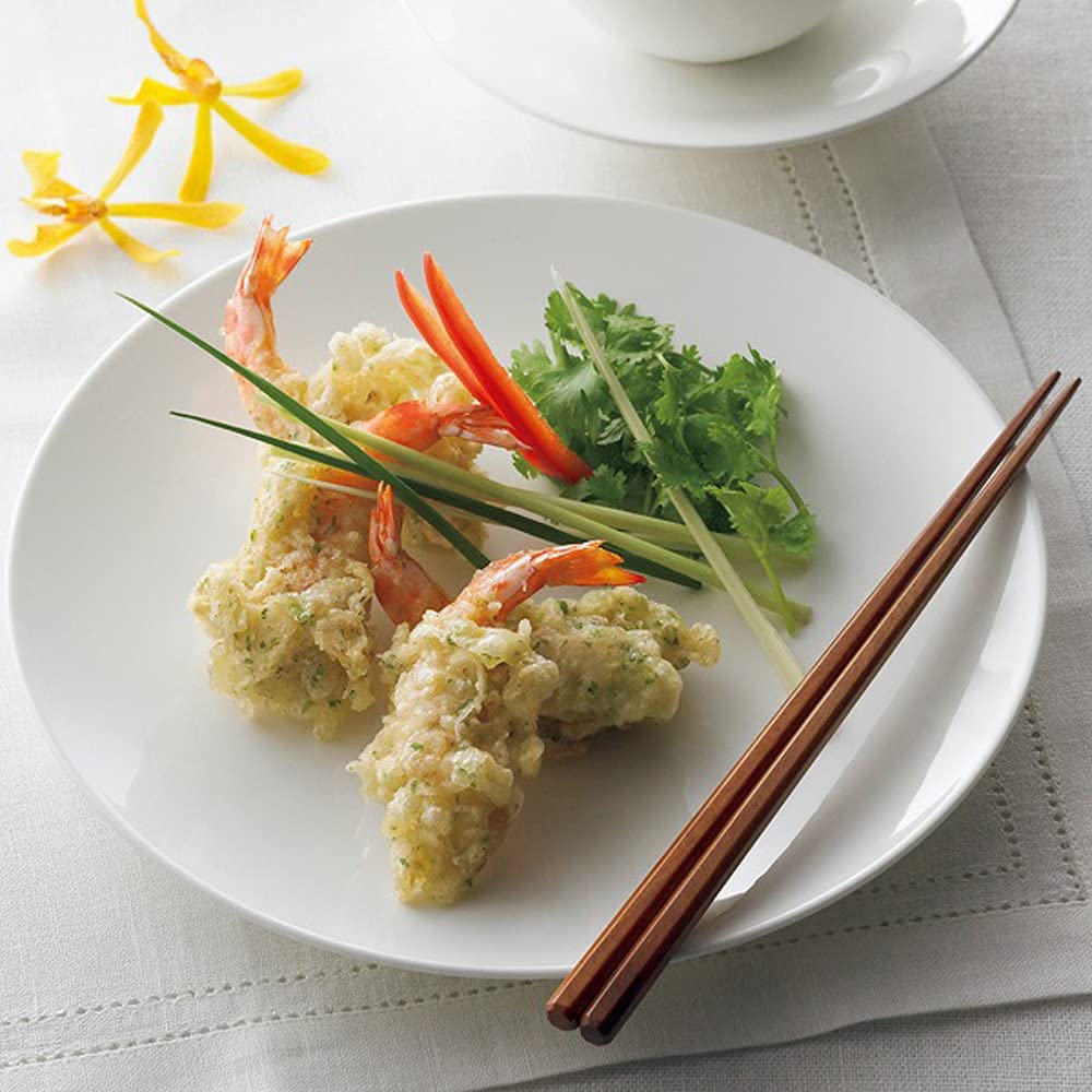 NARUMI White Collection 23cm Flat Plate, White, Stylish and Simple, Microwave and Dishwasher Safe, 51326-5649