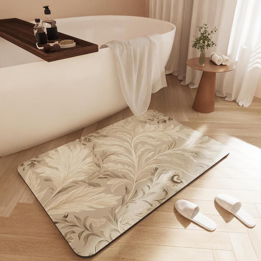 Minimalist Quick-Dry Absorbent Diatomaceous Earth Bathroom Floor Mat - Non-Slip, Wear-Resistant Foot Pad for Toilet Entrance