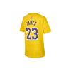 Nike Lebron James Los Angeles Lakers Alphanumeric Print Crew Neck Knit Short Sleeve T-Shirt Kids Tops Yellow FZ8621-728