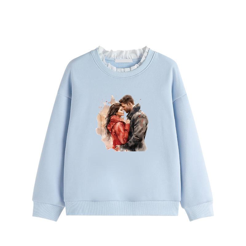 Man Woman Thermal Patch Romantic Parches Ropa T-Shirt Hoodies Heat Press Appliqued Clothes Stickers Diy Iron Patch Stickers