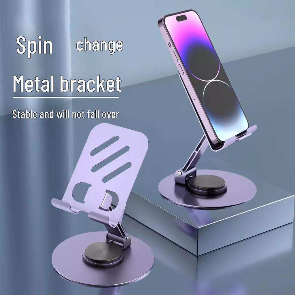 All-metal Rotating Phone Stand for Live Streaming, Video Viewing, and Hands-Free Use