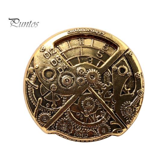 Rotary Number Gear Coin Dice Educational Dice Fidget Toy Portable Vintage Punk Alloy Dice Prop Adults Teens Kids Birthday Gift