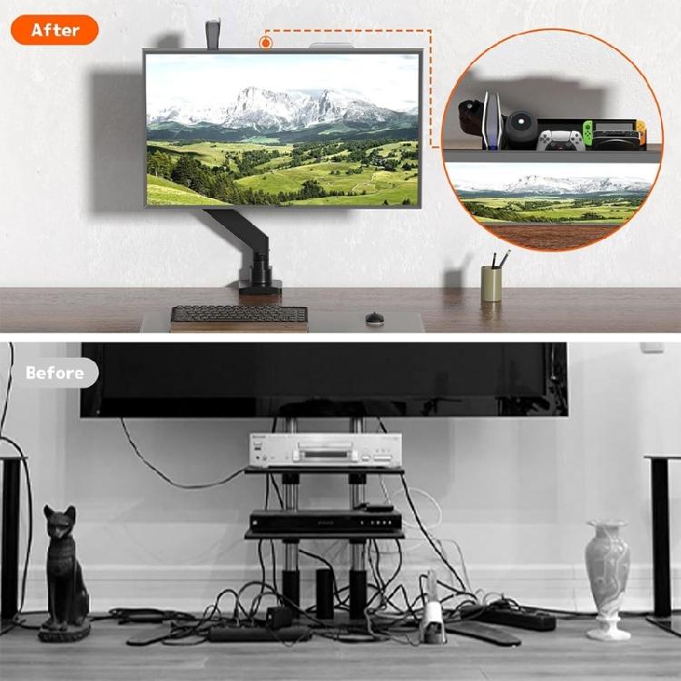 Screen Top Shelf for Electronics Space Efficient Metal Rack for Phones Routers and More Storage