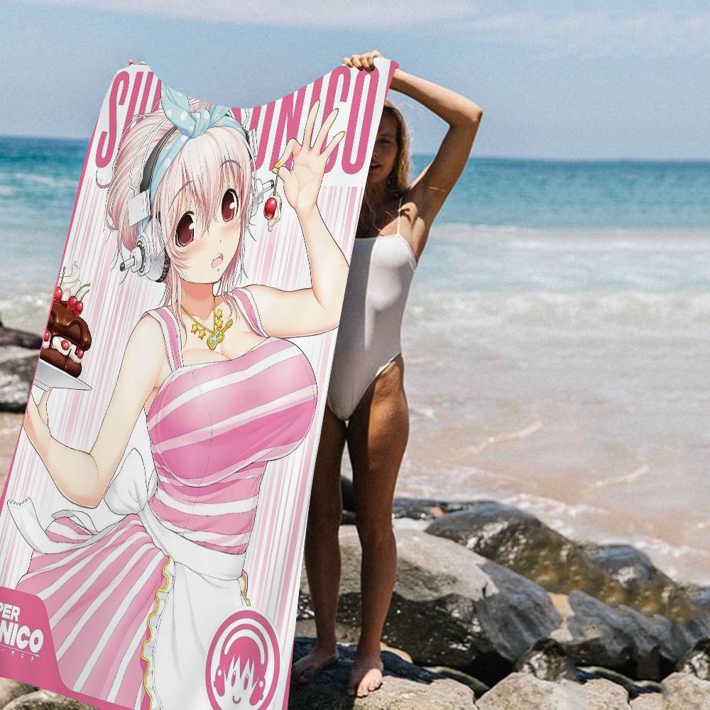 Super S-Sonicos Manga Anime Beach Towel Colorful Bath Towels for Girl Microfiber Quick Dry Custom Sand Free Beach Yoga Spa Gym Pool