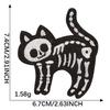 Patch Brodé Chat Squelette d'Halloween - Accessoire Vêtement DIY