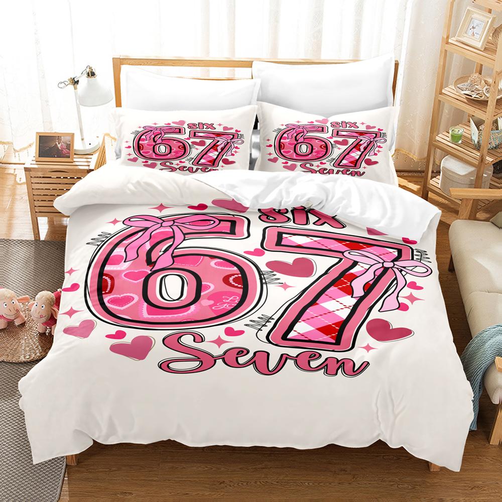 67 POP-Kultur 3D-Druck Bettwäscheset Moderner Stil Weiches Bettbezug-Set King Queen Twin Größe Geburtstagsgeschenk für Schlafzimmerdekoration