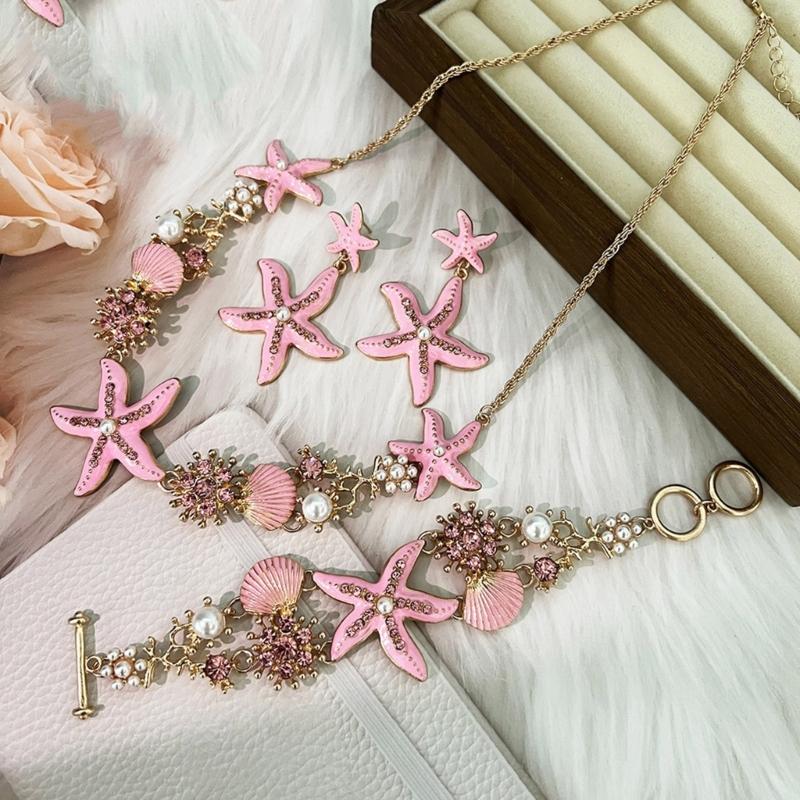 Themed 4 Piece Shell Necklace Collection Sensitive Skin Friendly Alloy Jewelry For Summer Vacation
