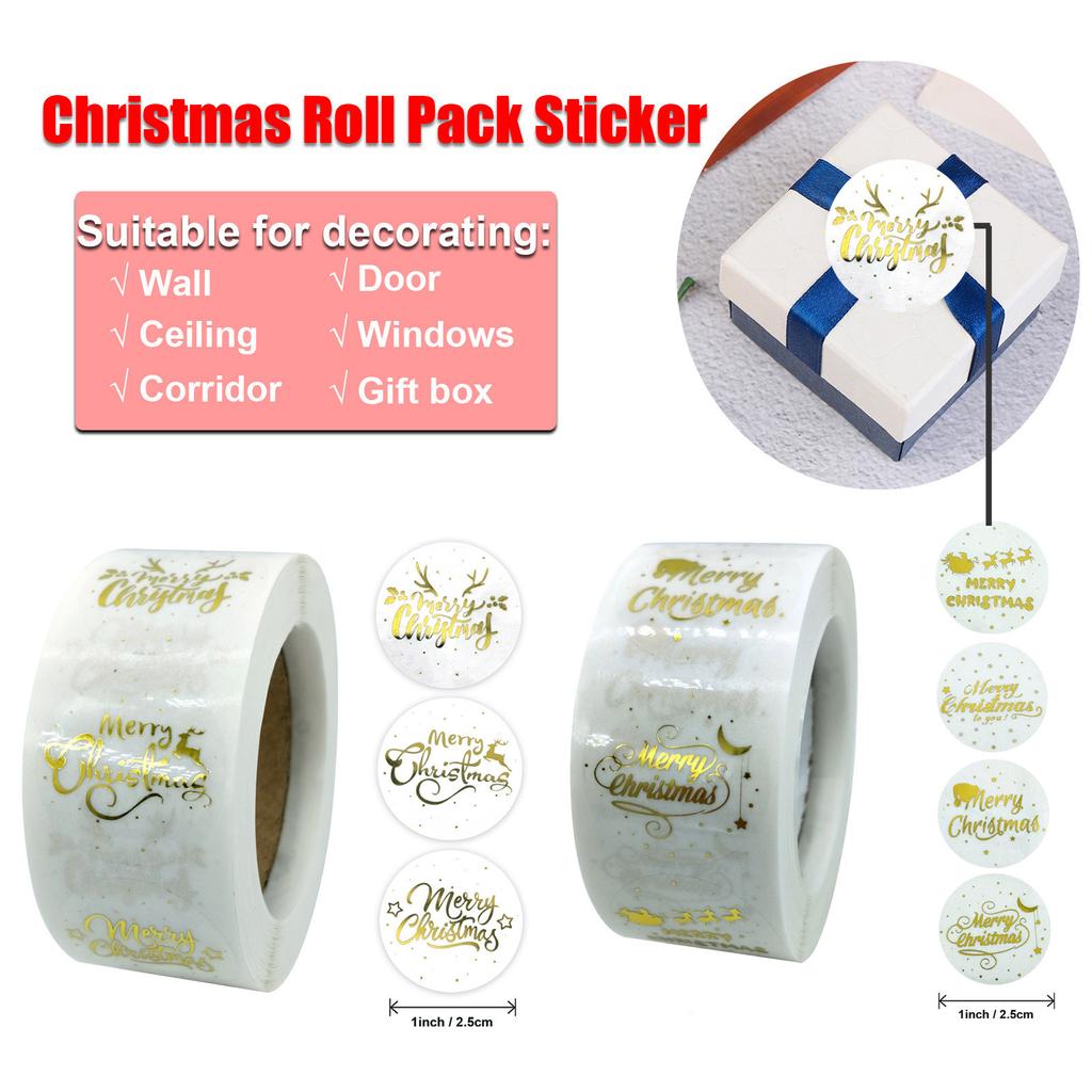 Pack Sticker Christmas Holiday Gift Decorating Gift 1 Roll 500 Posts Christmas