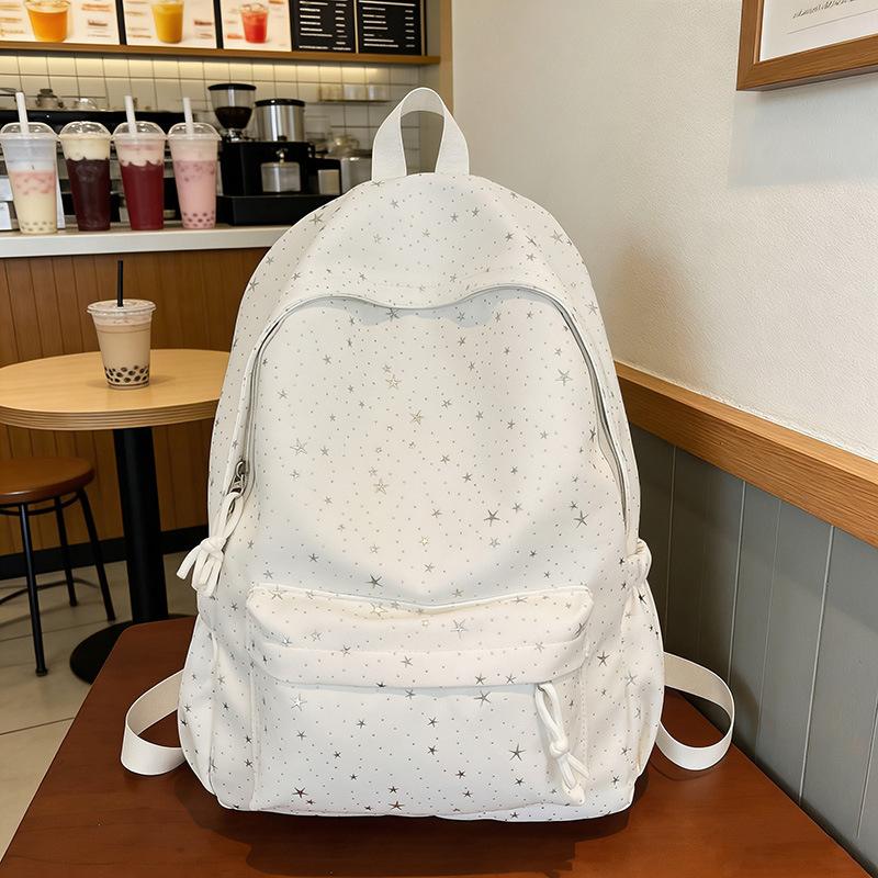 Schoolbag Korean Ins Niche Star Printed Backpack Female Student Campus Commuter Backpack Large Capacity Travel Bag
