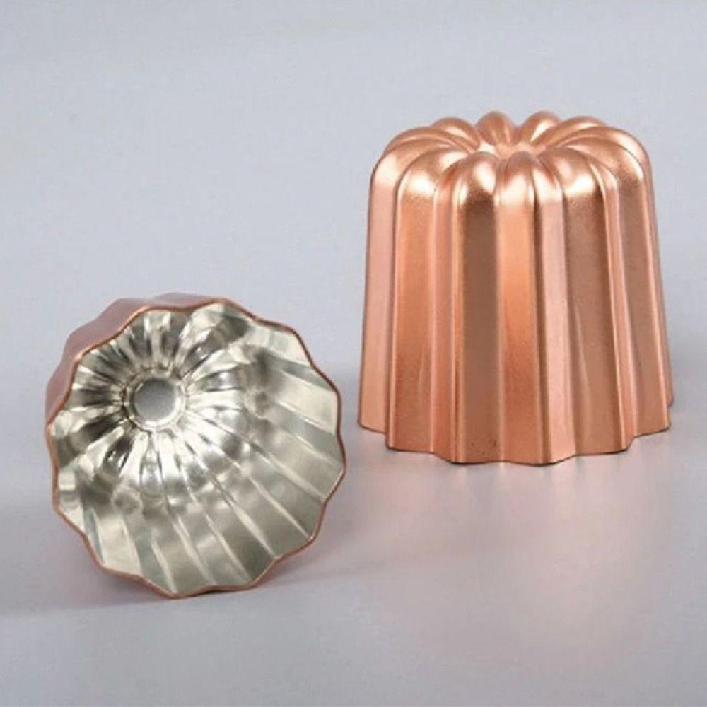 4Pcs Non-stick Cannele Mold Mini Cupcake Mould Bakeware Canele Cake Mould Custard