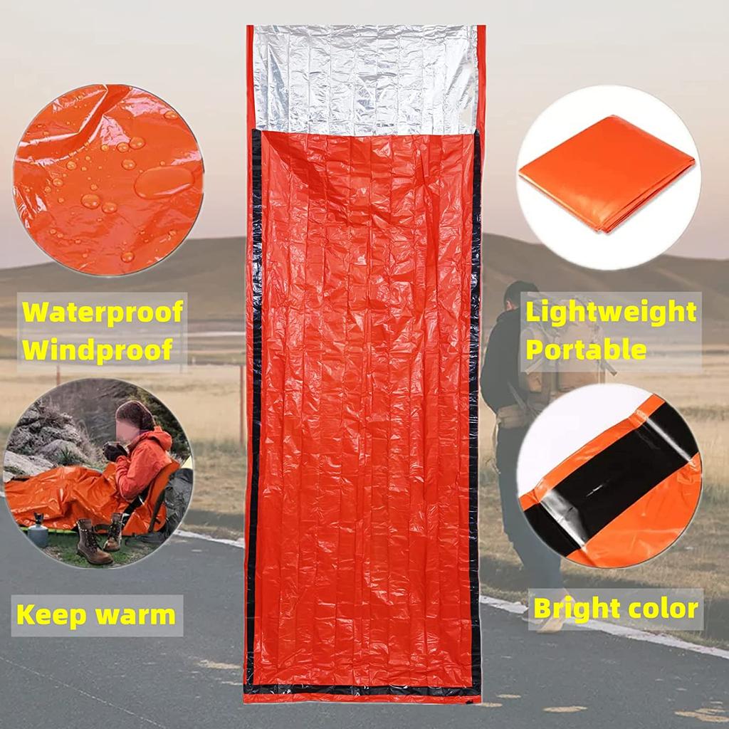 Emergency Sleeping Bag Survival Bag Survival Emergency Bivy Sack Portable Blanket Thermal Outdoor Camping Ultralight Gear