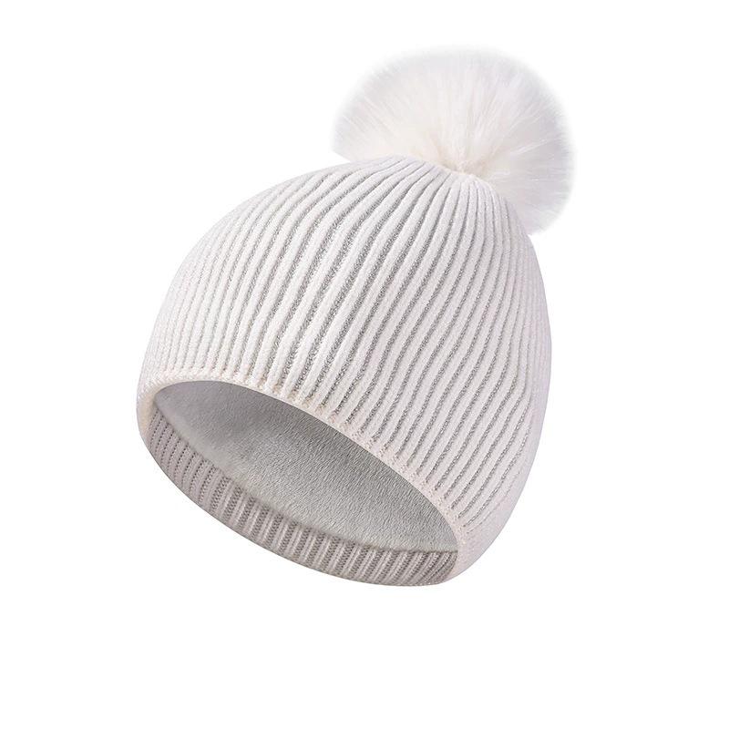 Autumn Winter Wool Cap Scarf Two-Piece Set with Ball Cap Women Knitted Cap