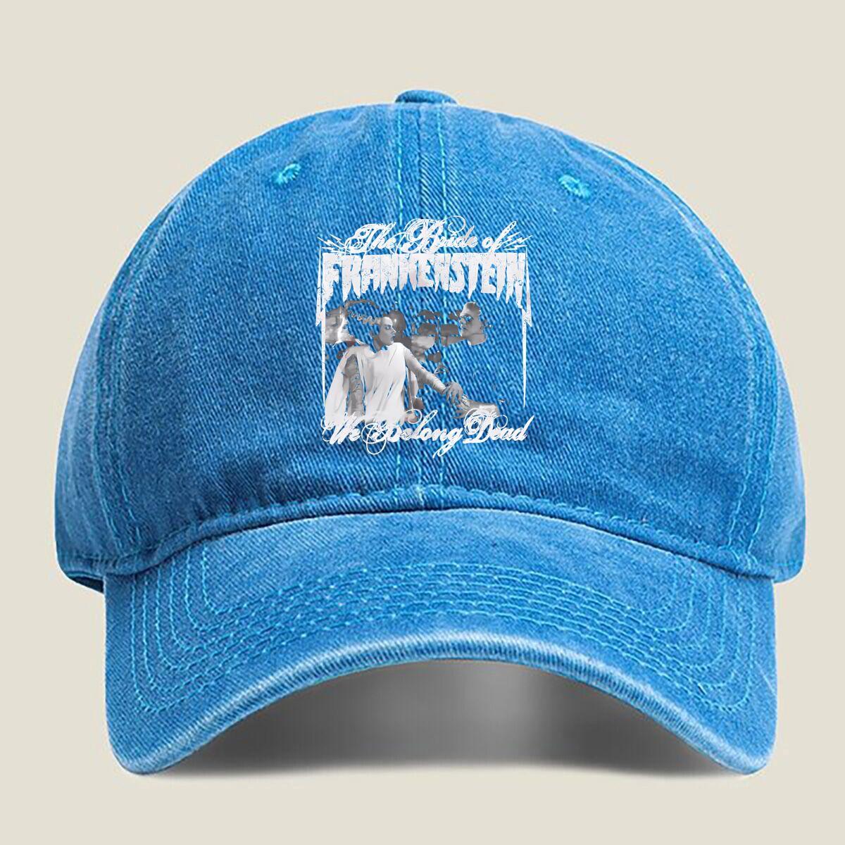 

Bride of Frankenstein Fashion Washed Baseball Cap Outdoor For Womens Unisex Female Beach Dad Hat Hip Hop One Size озеро синього кольору