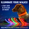 Zgarda pentru câini din nailon cu LED-uri de siguranță pe timp intermitent, care strălucește în întuneric, lesă pentru câini pentru animale de companie, zgardă luminoasă, fluorescentă, accesorii pentru câini