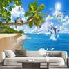 Beautiful Beach Mural Large Sea View Wall Murals Underwater Ocean Wallpaper Living Room Bedroom Palm Tree Murals