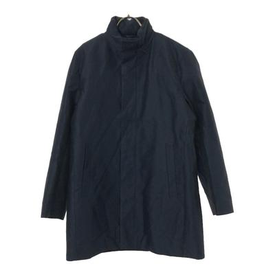Stripe Stand Collar Coat 34 Navy With Liner Men's Used