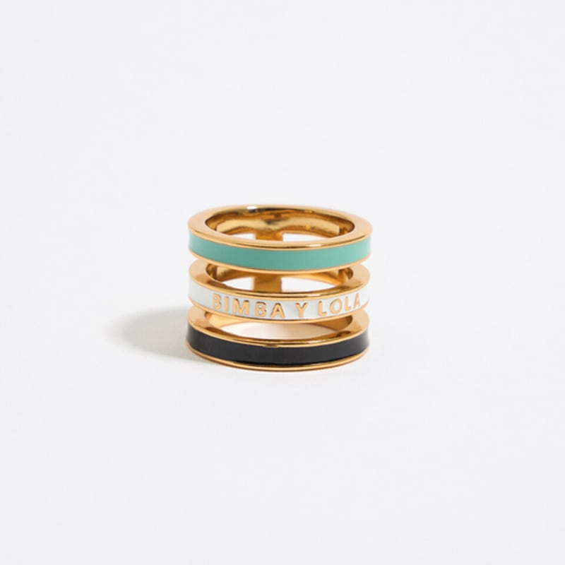 BIMBA Y LOLA [24SS] Multicolor Enamel Logo 3-Band Ring B245AIR009TQD