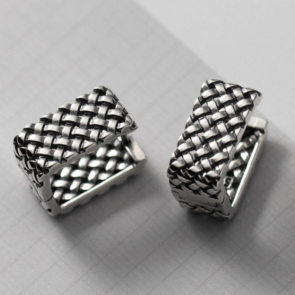 

925 Sterling Silver Earrings For Women Trendy Simple Square Hollow Earring Jewelry Prevent Allergy Party Christmas Accessories