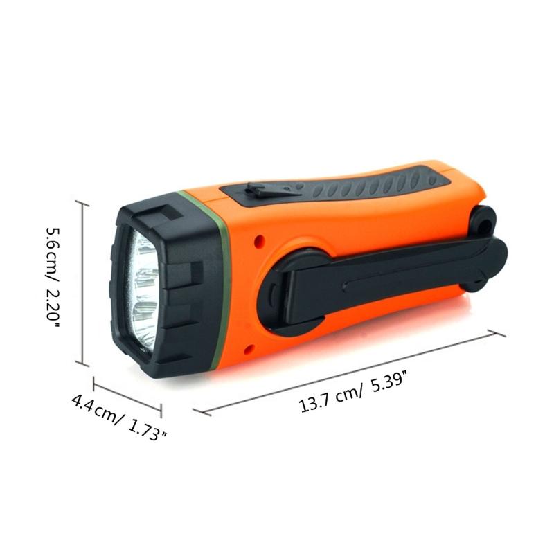 3 In 1 Emergency Charger Flashlight Hand Crank Powered FM Radio Charger LED Flashlight Power Bank for Cellphone