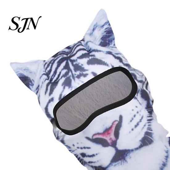 Breathable Face Mask 3D Animal Ears Balaclava, Cat Dog Snow Leopard for Halloween Party Halloween, Cosplay Full Cover Outdoor Cycling Skiing Print