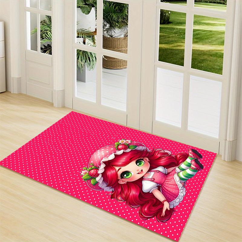 1Pc Strawberry Shortcake Fantasy Carpet Rug Customizable Soft Washable Antislip Home Living Room Sofa Mats Personalized Rug 0917256