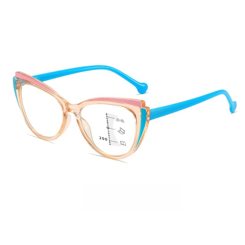 Unisex Stylish Outdoor Light-sensitive Presbyopic Eyeglasses Cat Eye Far Sight Glasses Progressive Multi-focal Reading Eyewear