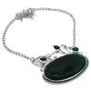 Emerald  Natural Diopside Gemstone 925 Sterling Silver Necklace 18" Y1r47