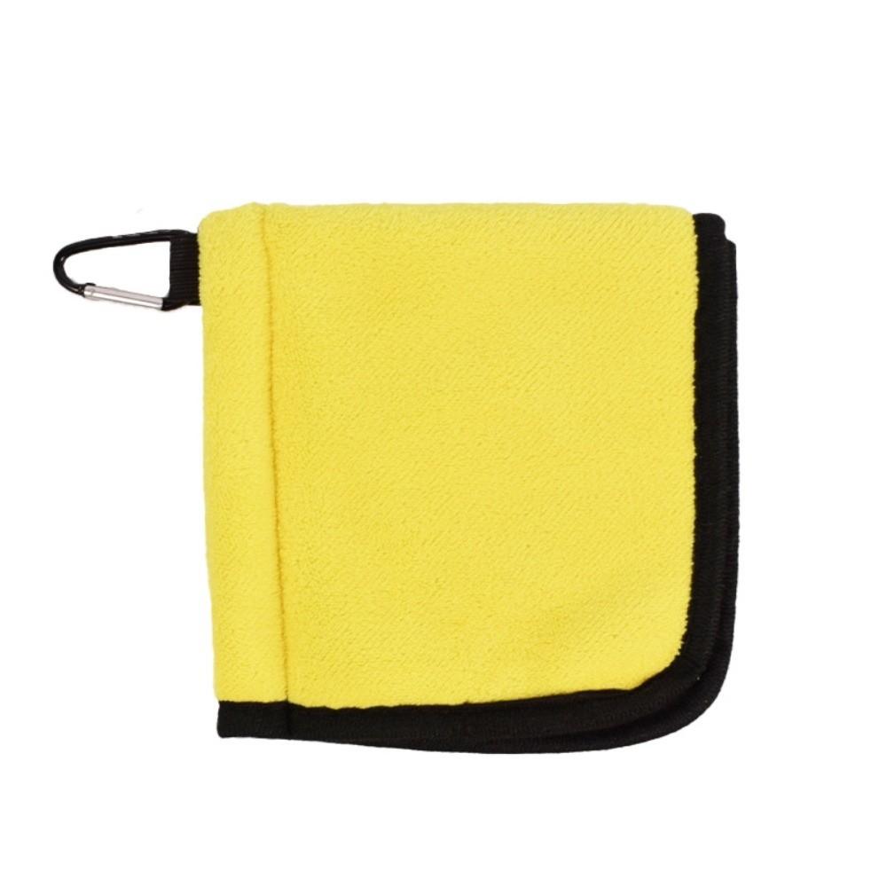 Microfiber Golf Ball Cleaning Towel Double-Layer Square Golf Club Cleaner with Carabiner Hook Water Absorption Golf Wipe Cloth