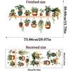 3D Green Plants Wall Stickers Potted Hanging Baskets Vinyl Mural Art Decals for Kitchen Study Living Room Decoration