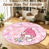 My Melody Personalized Round Rug Support Custom Name, Soft Home Decor Mat