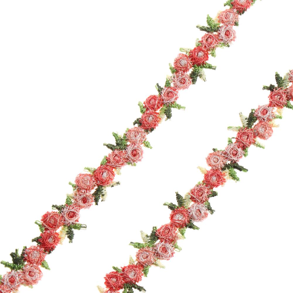 Красочная кружевная тесьма с цветочным узором, полиэстеровая вышитая лента, отделка ткани, водорастворимая, аксессуары для свадебного платья, одежды, DIY рукоделие