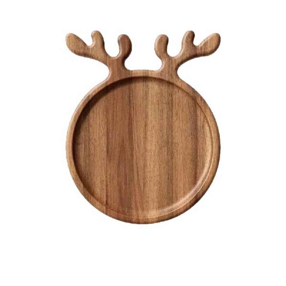 Hladký povrch Tvar parohu Dřevěný podnos Tvar losa Servírovací prkénko na sýr Vánoční podnos na občerstvení Sušenky