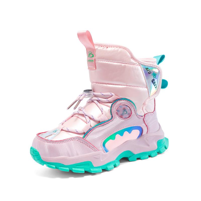 

Детские утепленные зимние ботинки для мальчиков, для детей среднего и старшего возраста, учеников начальной школы, нескользящие, водонепроницаемые, на бархатной подкладке, теплые, с большим количеством хлопка для Северо-Востока 39 inner length 24.8cm